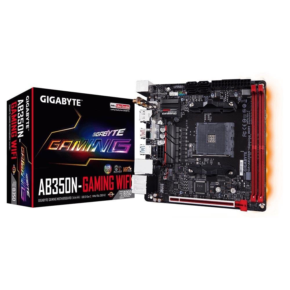 Placa-Mãe Gigabyte GA-AB350N-Gaming Wi-Fi, AMD AM4, Mini-ITX, DDR4 Placa-Mãe Gigabyte GA-AB350N-Gaming Wi-Fi, AMD AM4, Mini-ITX, DDR4