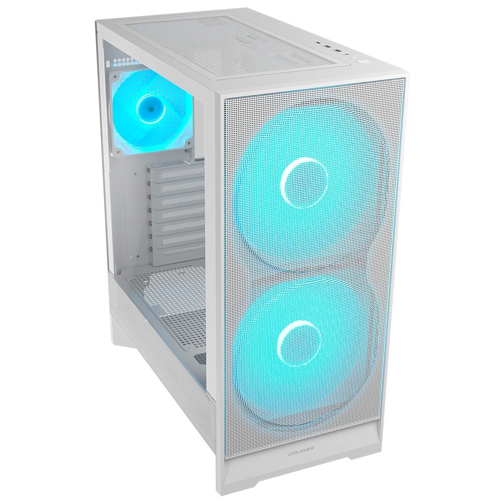 Gabinete Gamer Cougar MX610, Mid Tower, E-ATX, Lateral em Vidro Temperado, com 3 Fans, Branco - 385VA40.0002