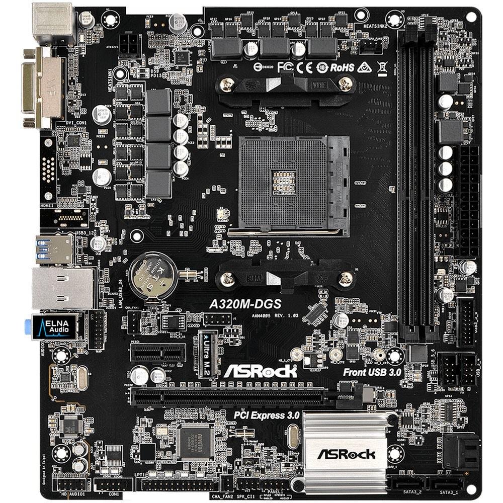 Imagem 2 de 5 do produto Placa-Mãe ASRock A320M-DGS, AMD AM4, mATX, DDR4
