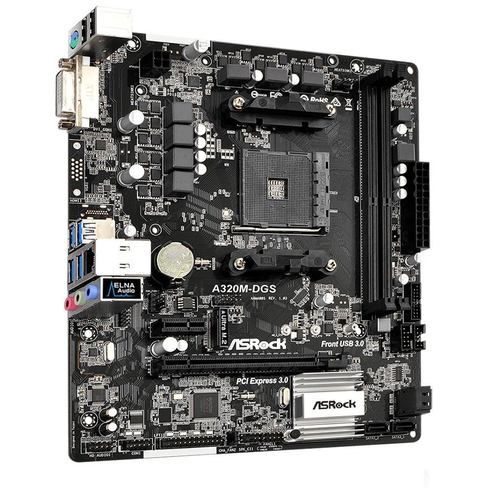 Imagem 4 de 5 do produto Placa-Mãe ASRock A320M-DGS, AMD AM4, mATX, DDR4