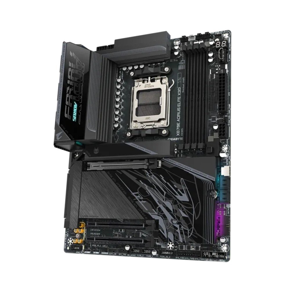Imagem 4 de 6 do produto Placa Mãe Gigabyte X870E AORUS ELITE X3D, AMD AM5, ATX, DDR5, PCIe 5.0, Wi-Fi 7, Bluetooth, Preto - X870E A ELITE X