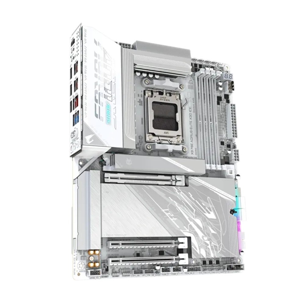 Placa Mãe Gigabyte X870E AORUS ELITE X3D ICE, AMD AM5, ATX, DDR5, PCIe 5.0, Wi-Fi 7, Bluetooth, Branco - X870E A ELITE X ICE