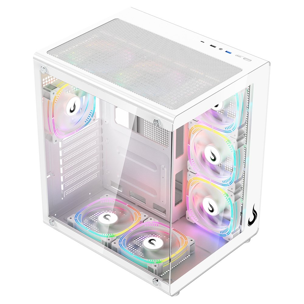Gabinete Gamer Rise Mode Galaxy Glass X, Mid Tower, ATX, Lateral e Frontal em Vidro, Branco - RM-GA-GGX-FW - view 2