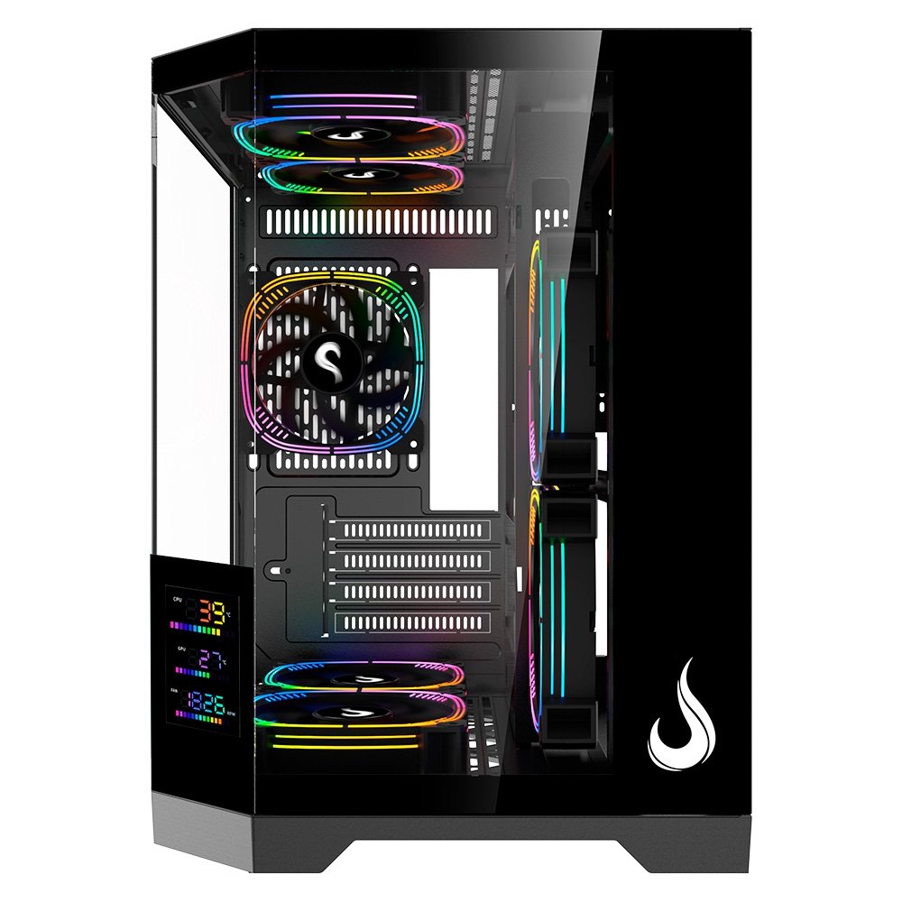 Gabinete Gamer Rise Mode Zeus Glass Screen 01, Mid Tower, M-ATX, Display 3.5, Lateral em Vidro, Preto - RM-CA-ZES-01-FB - view 5