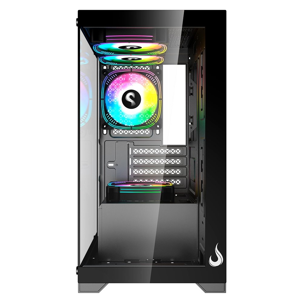 Imagem 4 de 5 do produto Gabinete Gamer Rise Mode Crystal Glass 01, Mid Tower, Lateral e Frontal em vidro, Preto - RM-CA-CY-01-FB