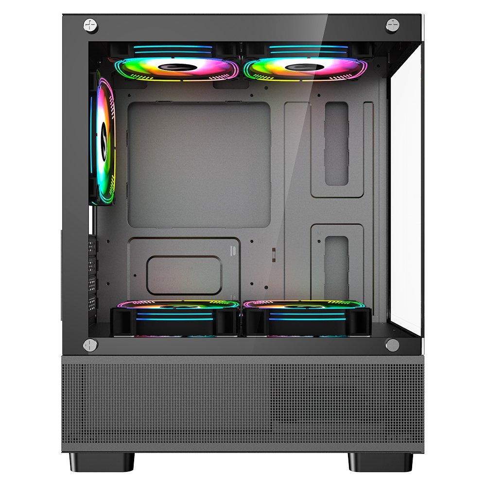 Gabinete Gamer ( Balão.info) Crystal Glass 02, Mid Tower, Lateral e Frontal em vidro, Preto - RM-CA-CY-02-FB - view 3