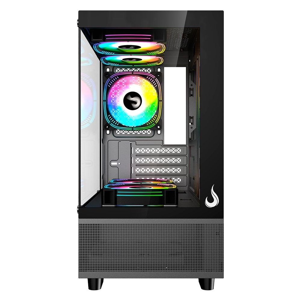 Imagem 4 de 5 do produto Gabinete Gamer Rise Mode Crystal Glass 02, Mid Tower, Lateral e Frontal em vidro, Preto - RM-CA-CY-02-FB