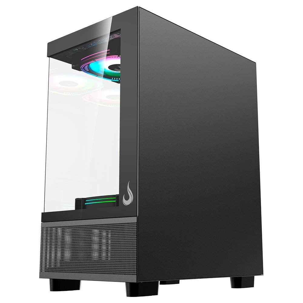 Gabinete Gamer ( Balão.info) Crystal Glass 02, Mid Tower, Lateral e Frontal em vidro, Preto - RM-CA-CY-02-FB - view 5