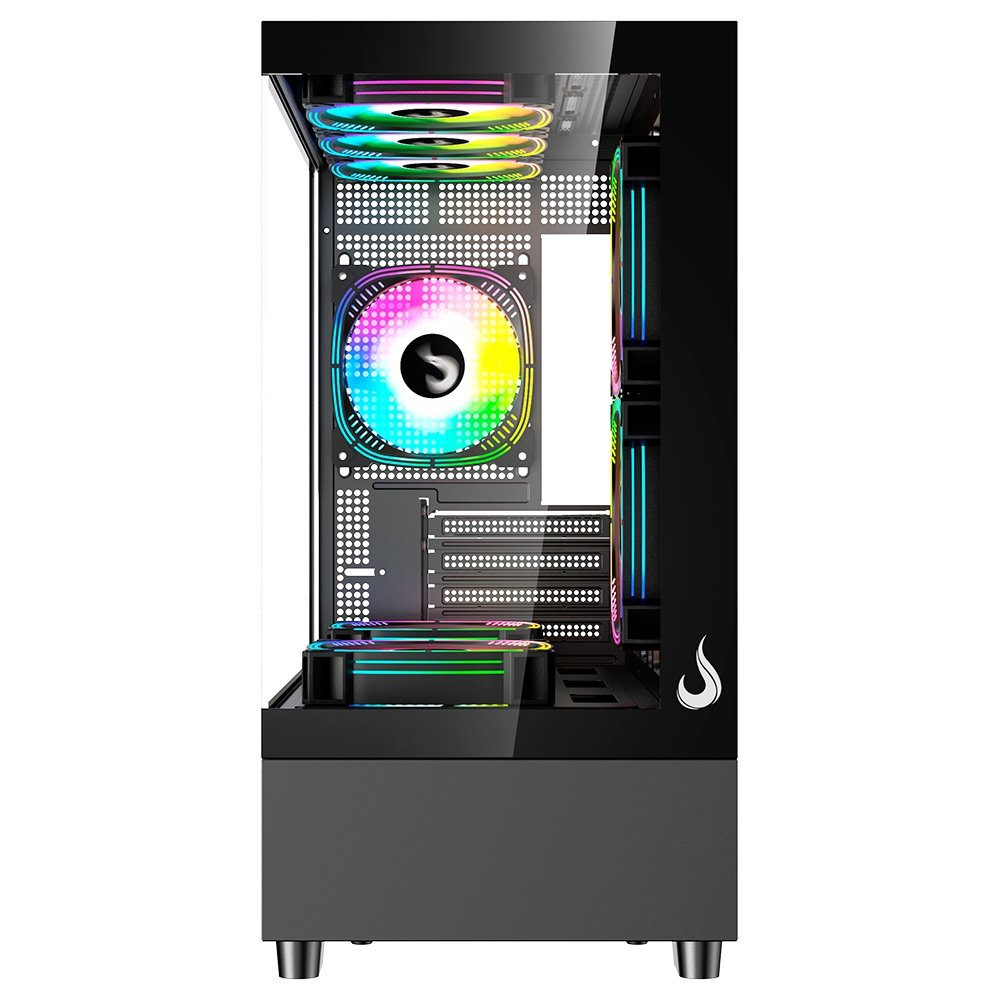 Gabinete Gamer Rise Mode Crystal Glass 03, Mid Tower, Lateral e Frontal em vidro, Preto - RM-CA-CY-03-FB - view 4