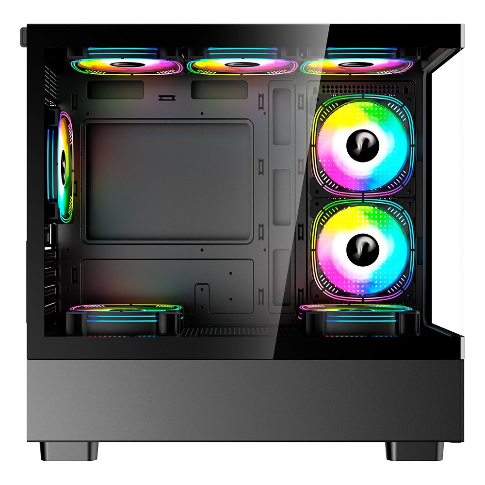 Gabinete Gamer Rise Mode Crystal Glass 03, Mid Tower, Lateral e Frontal em vidro, Preto - RM-CA-CY-03-FB - view 3