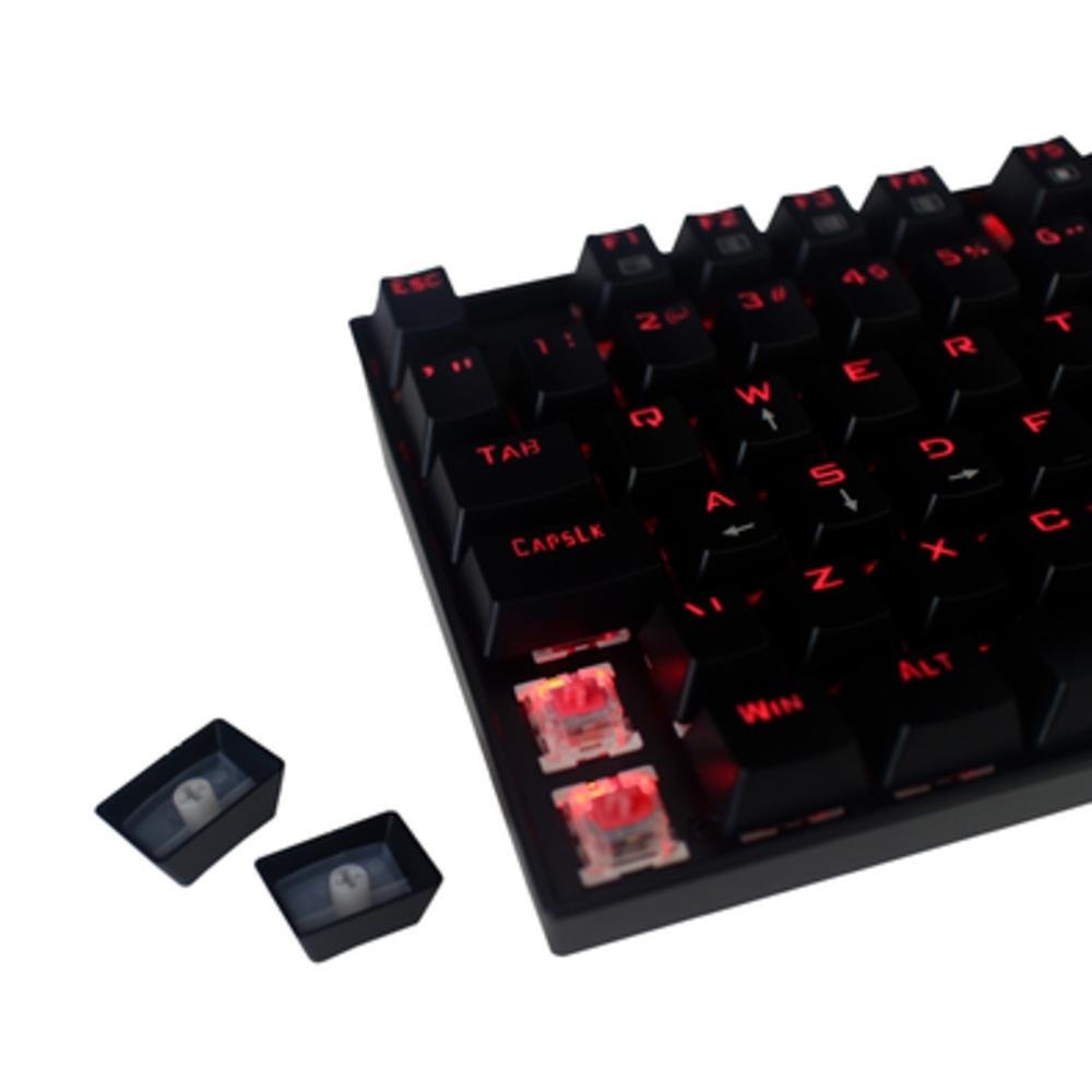 Teclado Mecânico Gamer Redragon Kumara, Anti-Ghosting, LED Vermelho, Switch Red, ABNT2, Preto - K552-2 (PT-RED) - view 4