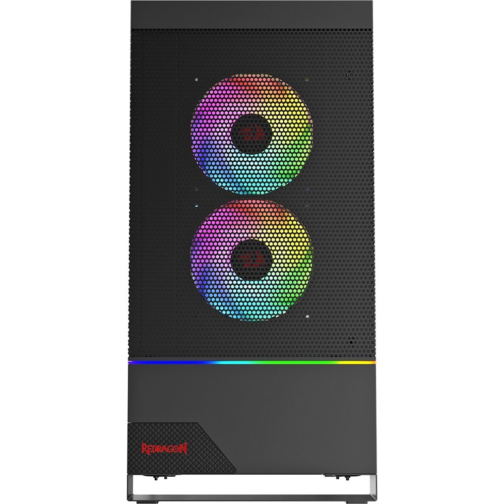 Imagem 4 de 10 do produto Gabinete Gamer Redragon Carbon, Mid Tower, RGB, ATX, Lateral em Vidro Temperado, Sem FANs, Preto - CA-610B