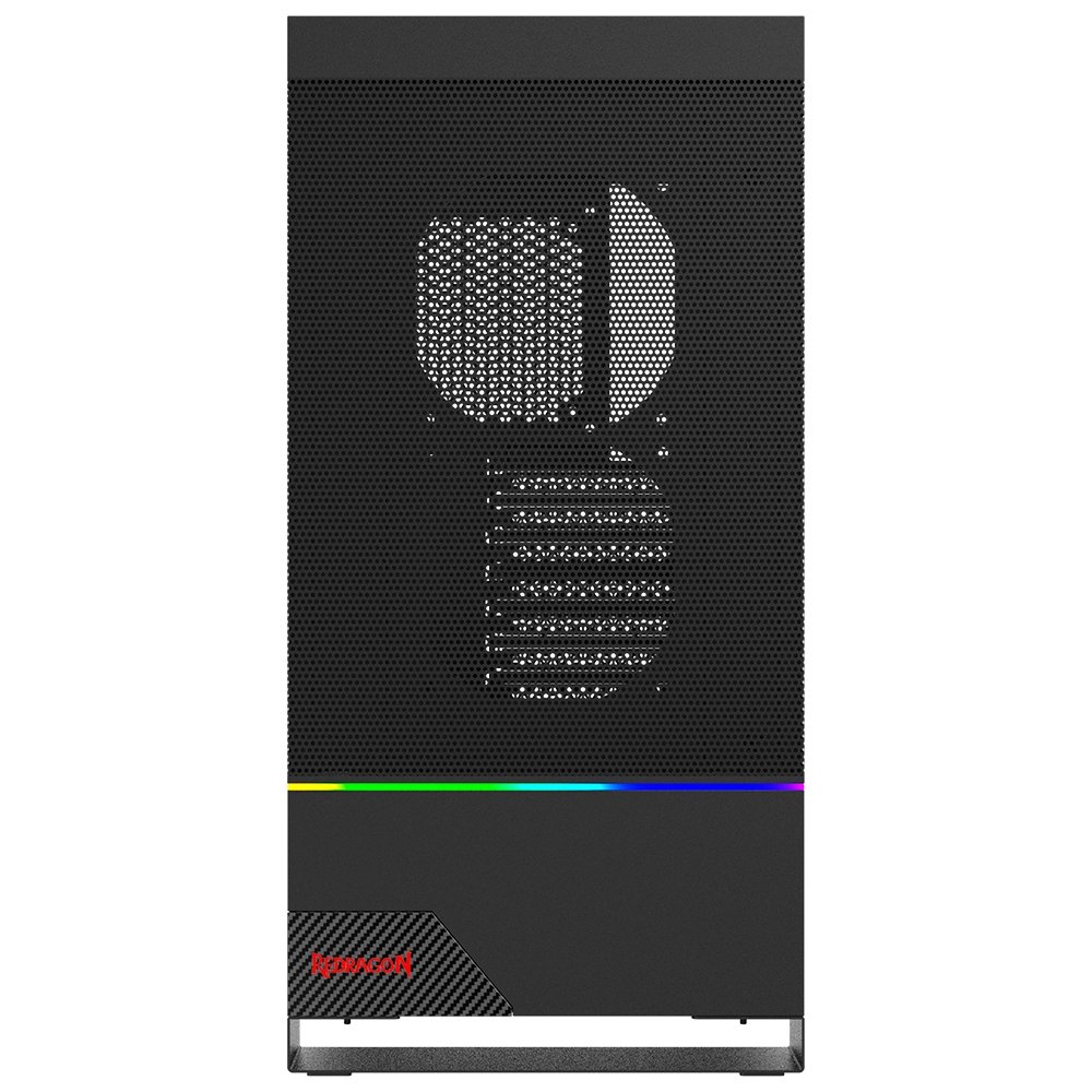 Imagem 3 de 10 do produto Gabinete Gamer Redragon Carbon, Mid Tower, RGB, ATX, Lateral em Vidro Temperado, Sem FANs, Preto - CA-610B