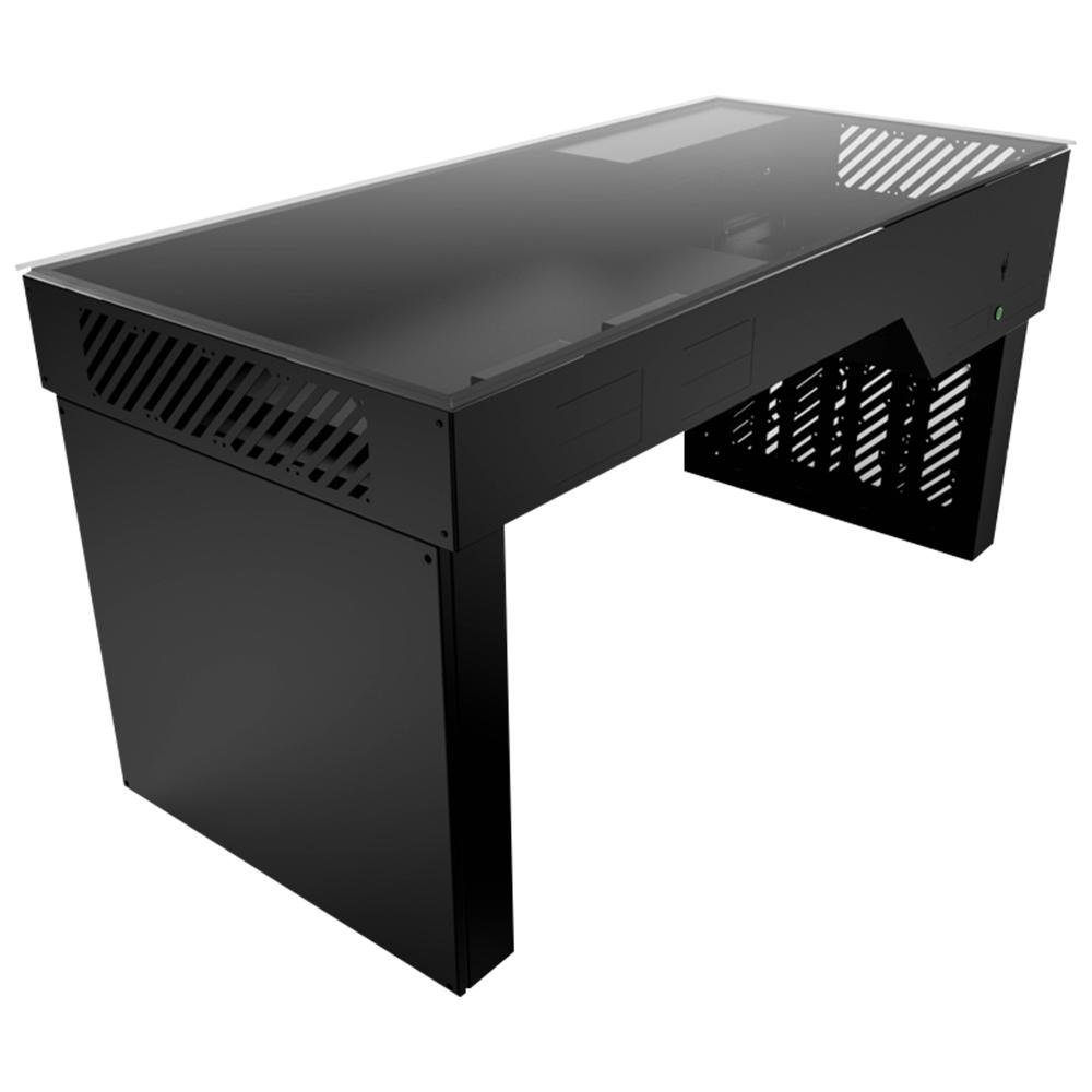 Imagem 2 de 5 do produto Mesa Gamer Hydra Desk 1.5m Aluminio E-ATX Mesa Case 8 mm Vidro Temperado