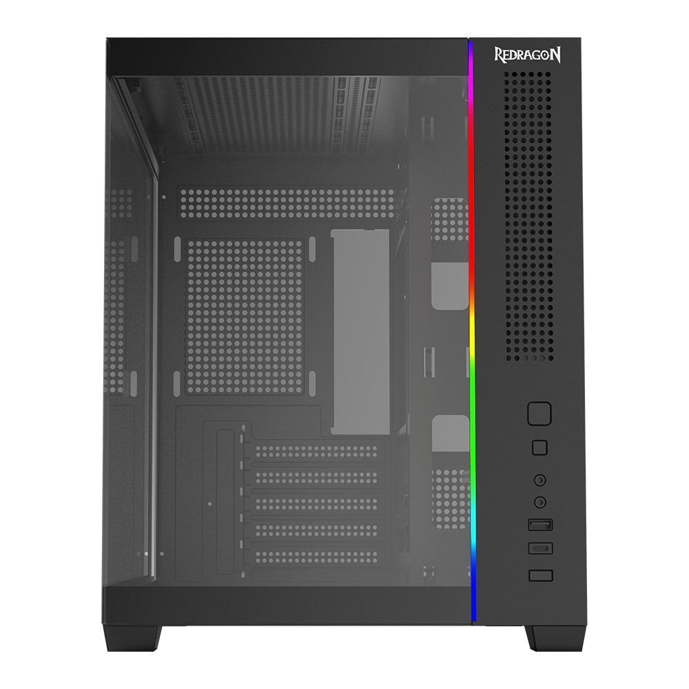 Gabinete Gamer Redragon Wideload Mini Lite RGB, Mini Tower, M-ATX, Sem Fans, Preto - CA-611B - view 4