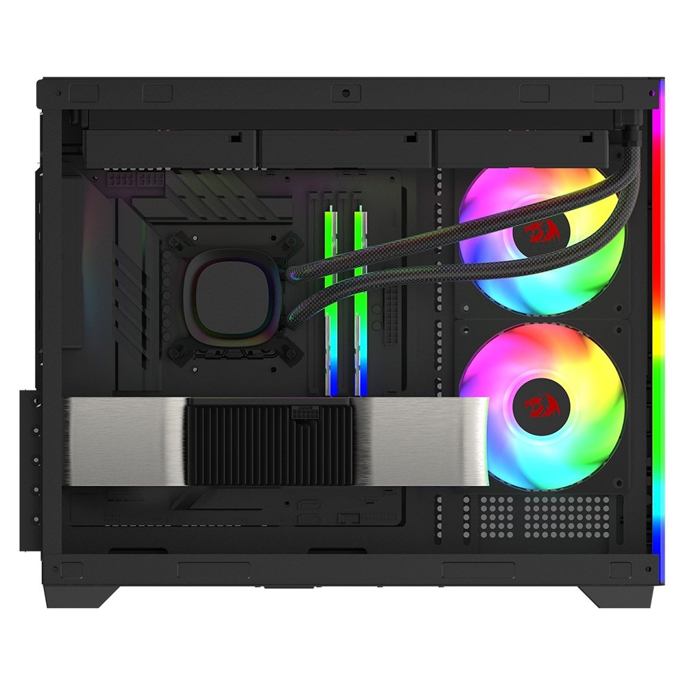 Gabinete Gamer Redragon Wideload Mini Lite RGB, Mini Tower, M-ATX, Sem Fans, Preto - CA-611B - view 14