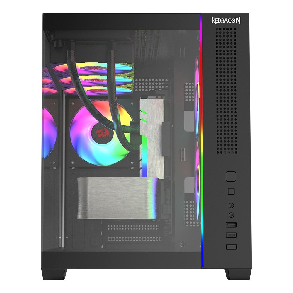Gabinete Gamer Redragon Wideload Mini Lite RGB, Mini Tower, M-ATX, Sem Fans, Preto - CA-611B - view 10