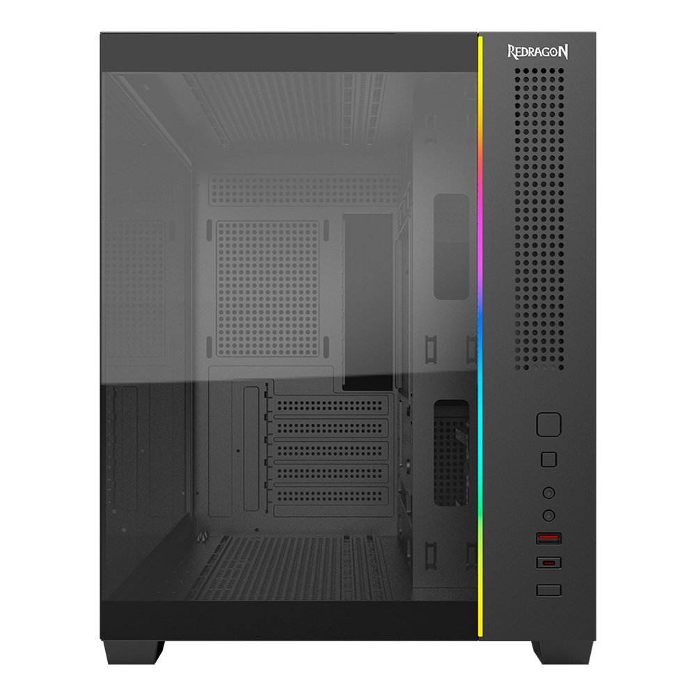 Gabinete Gamer Redragon Wideload Mini Lite RGB, Mini Tower, M-ATX, Sem Fans, Preto - CA-611B - view 8
