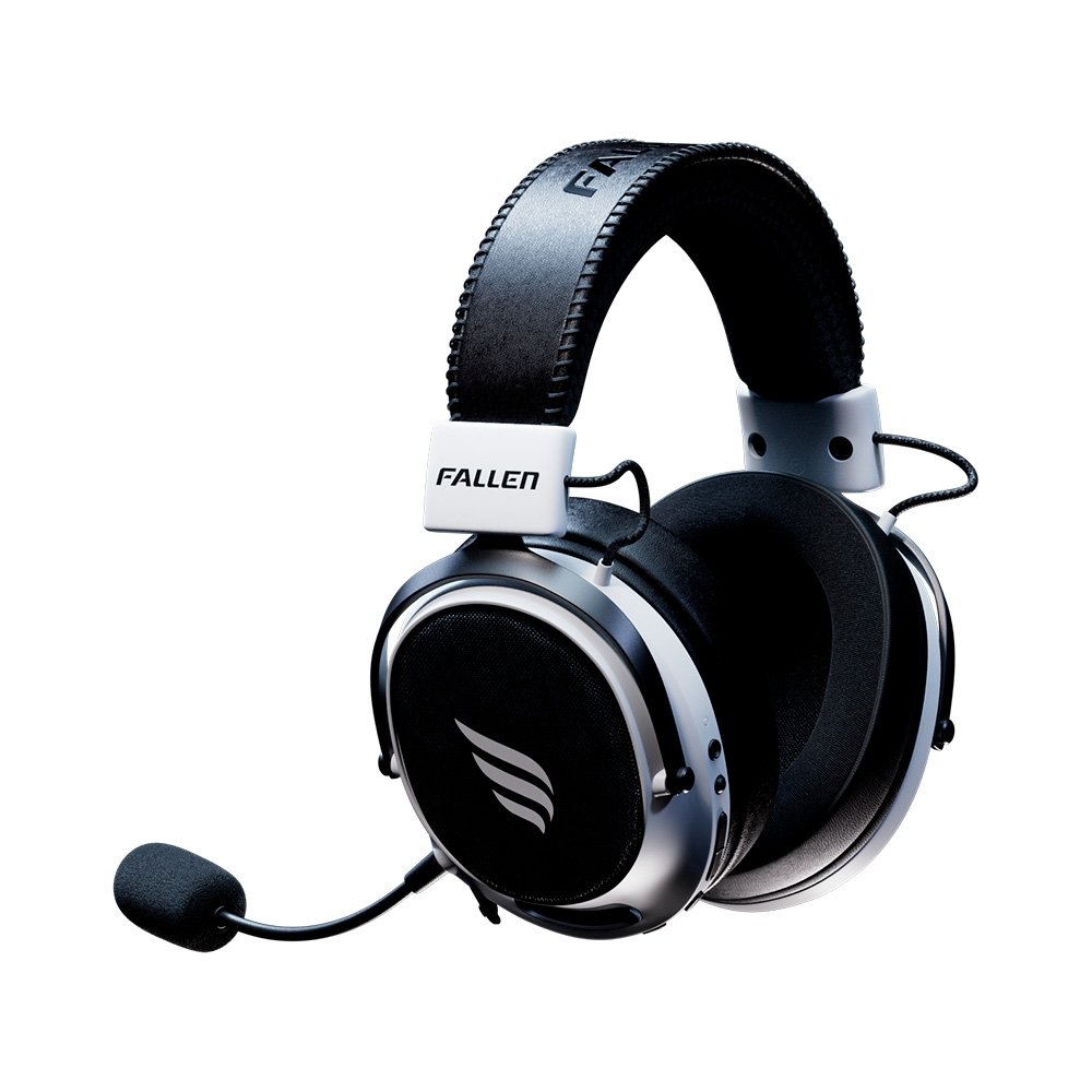 Headset Gamer Sem Fio Fallen Morcego Pro Wireless, 7.1 Virtual, Surround, Bluetooth 5.2, Microfone Destacável, Branco - HE00061 - view 3