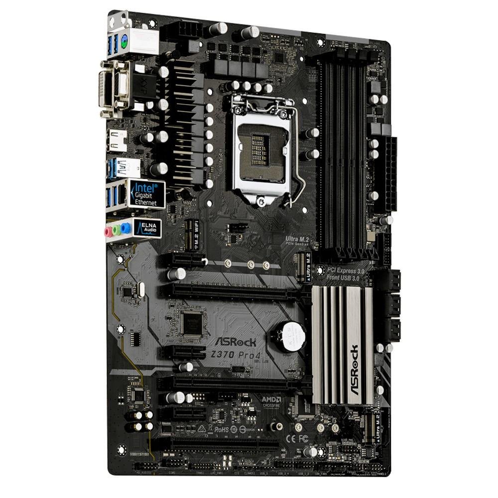 Placa-Mãe ASRock Z370 Pro4, Intel LGA 1151, ATX, DDR4 Placa-Mãe ASRock Z370 Pro4, Intel LGA 1151, ATX, DDR4