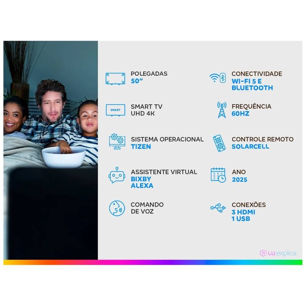Imagem 4 de 8 do produto Smart TV 50" Samsung UHD 4K Crystal UHD U8600F UN50U8600FGXZD Tizen Crystal 4K Bixby e Alexa 3 HDMI
