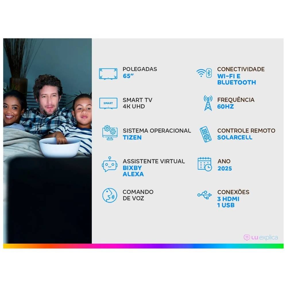 Imagem 8 de 9 do produto Smart TV 65" Samsung 4K UHD Crystal UHD UN65U8600FGXZD Tizen Bixby 3 HDMI