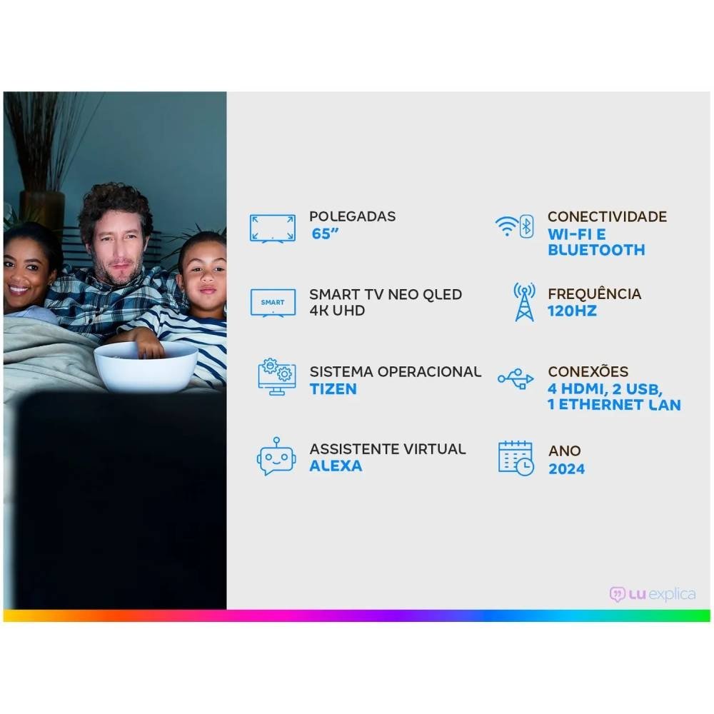 Smart TV 65 4K UHD Neo QLED Samsung 65QN85D 120Hz Wi-Fi Bluetooth - view 4