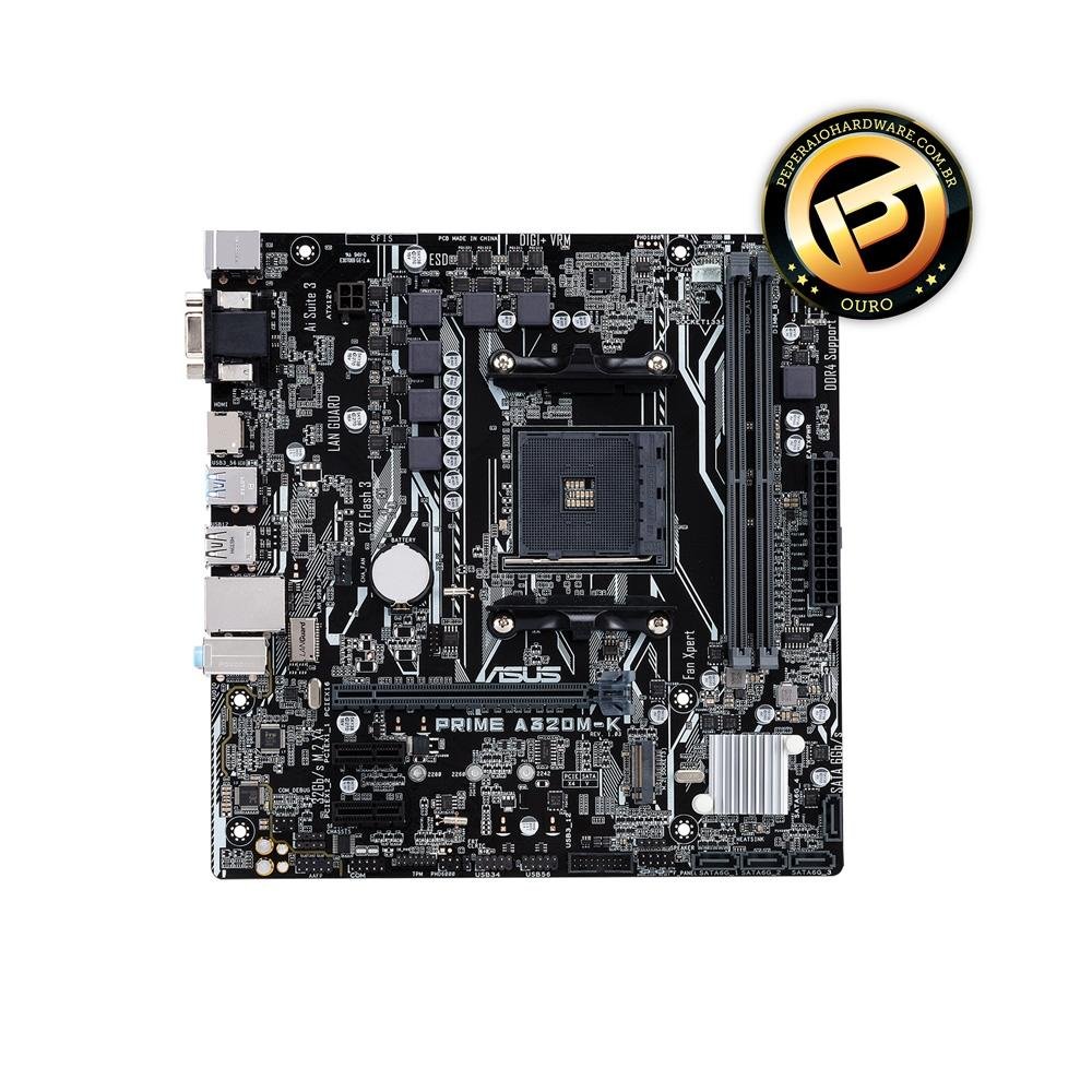 Imagem 8 de 12 do produto Placa-Mãe ASUS Prime A320M-K/BR, AMD AM4, mATX, DDR4, Preto - PRIME A320M-K/BR