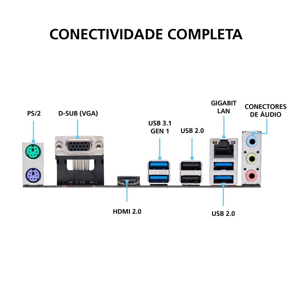 Imagem 9 de 12 do produto Placa-Mãe ASUS Prime A320M-K/BR, AMD AM4, mATX, DDR4, Preto - PRIME A320M-K/BR