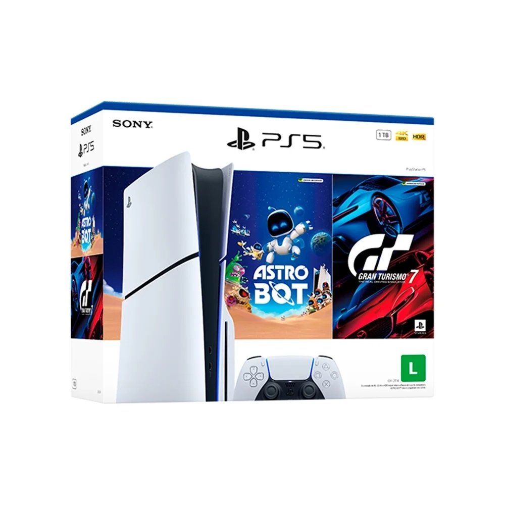Console Sony PlayStation 5, Com Leitor de Discos, SSD 1TB, Controle Sem Fio DualSense + 2 Jogos - view 2