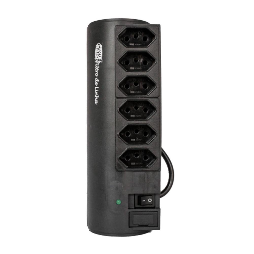 Imagem 4 de 4 do produto Filtro de Linha PW com Proteção Contra Surtos, Bivolt, 6 Tomadas, Preto - 254
