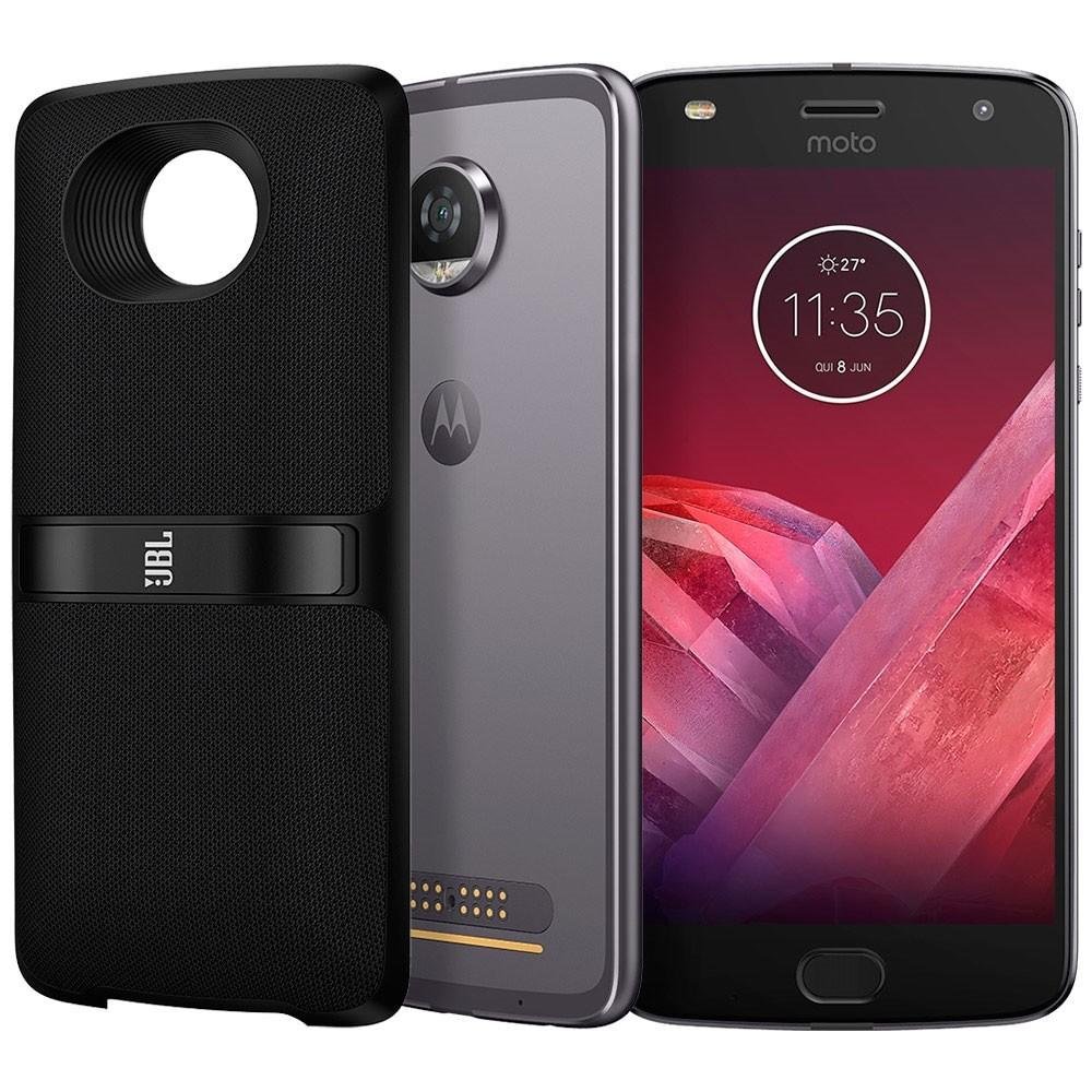 Imagem 2 de 12 do produto Smartphone Motorola Moto Z 2 Play Sound Edition XT1710 Octa Core, Android 7.1, Tela 5,5´, 64GB, 12MP, 4G. Dual Chip, Desbloqueado - Titanium