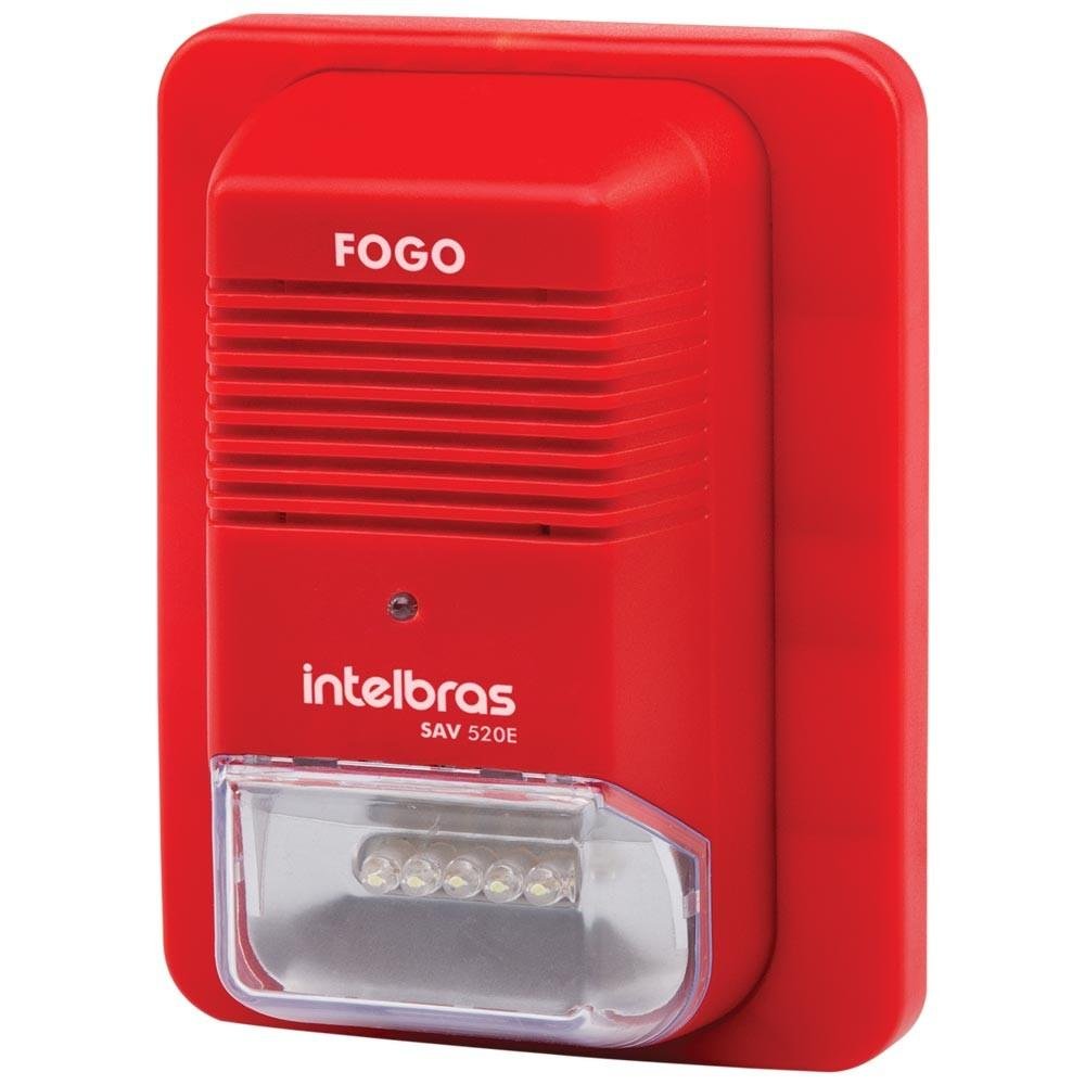 Sinalizador Audiovisual Intelbras Endereçável SAV 520E Vermelho 4615029 Sinalizador Audiovisual Intelbras Endereçável SAV 520E Vermelho 4615029