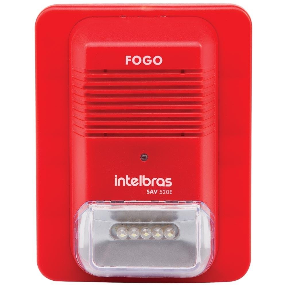 Sinalizador Audiovisual Intelbras Endereçável SAV 520E Vermelho 4615029 Sinalizador Audiovisual Intelbras Endereçável SAV 520E Vermelho 4615029