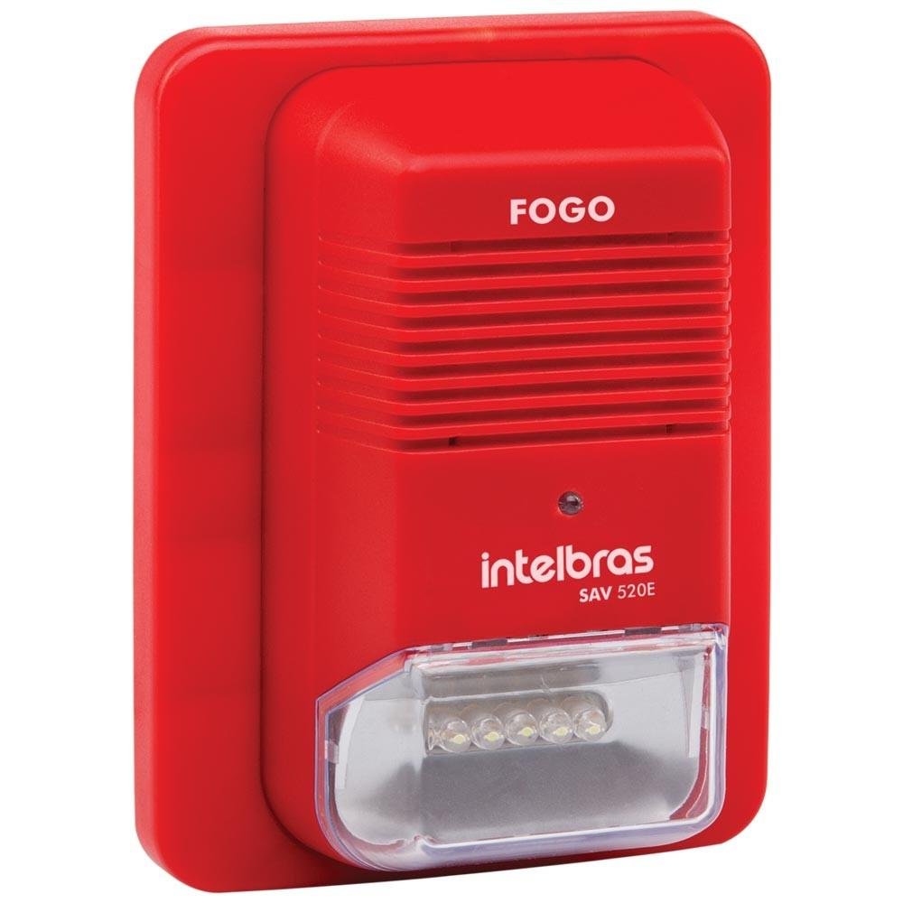 Sinalizador Audiovisual Intelbras Endereçável SAV 520E Vermelho 4615029 Sinalizador Audiovisual Intelbras Endereçável SAV 520E Vermelho 4615029