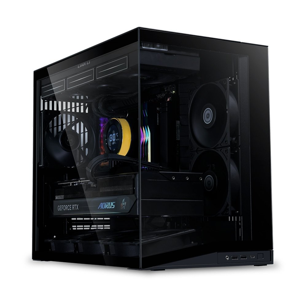 Gabinete Gamer Lian Li O11 Dynami Mini V2 Flow, Mid Tower, ARGB, ATX, Painel de Vidro, com 5 Fans, Preto - O11DMIV2FX BLACK