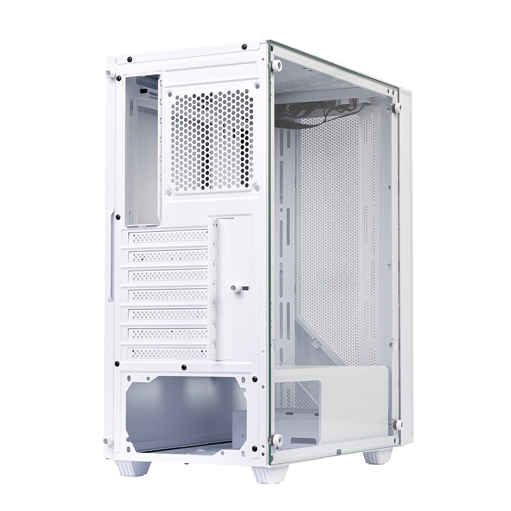 Imagem 6 de 10 do produto Gabinete Gamer Round5 Syndra, Mid Tower, ATX, Lateral em Vidro, Frente Mesh, Branco - R5-SYNDRA-W-2184