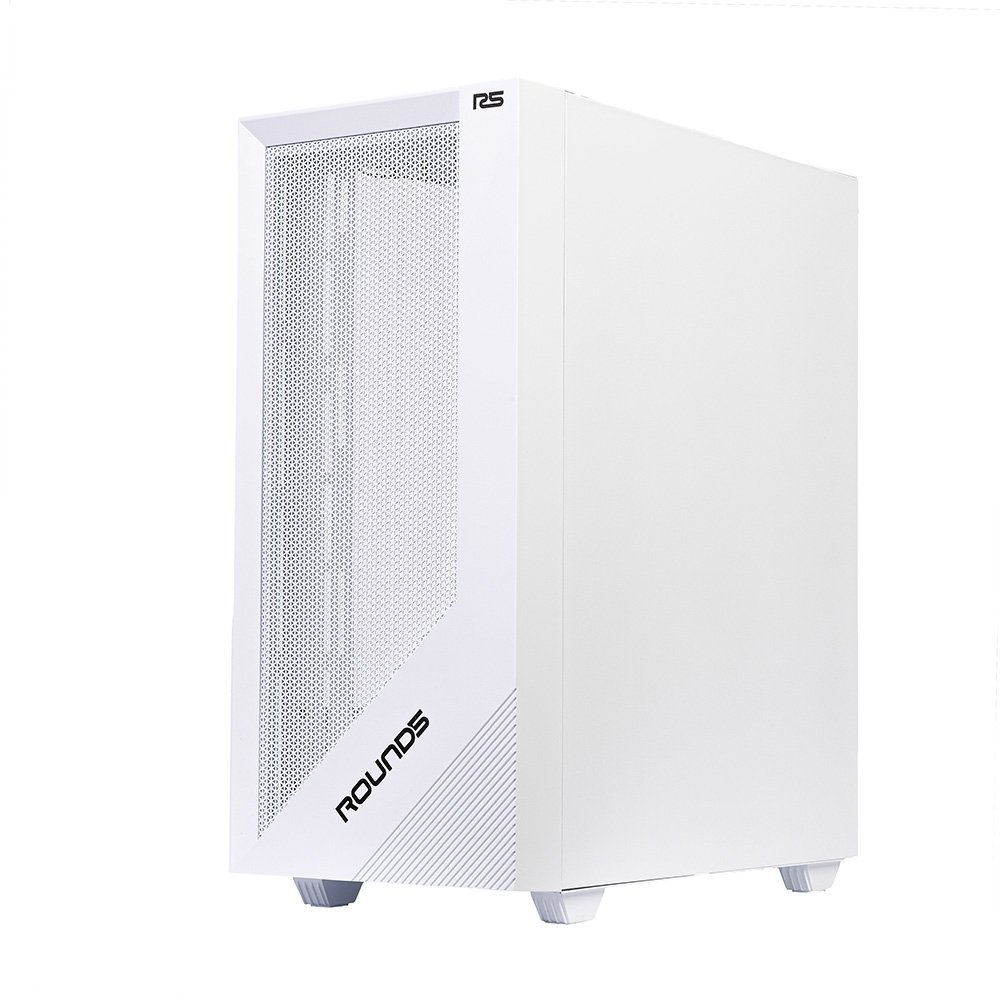Imagem 4 de 10 do produto Gabinete Gamer Round5 Syndra, Mid Tower, ATX, Lateral em Vidro, Frente Mesh, Branco - R5-SYNDRA-W-2184