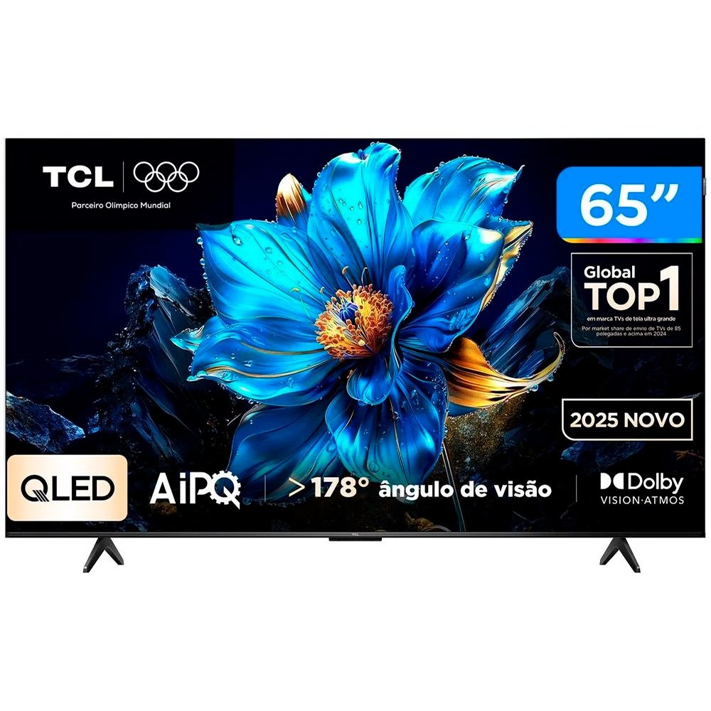 Smart TV 65 TCL 4K UHD QLED 65P7K Google TV AiPQ Google Assistente 3 HDMI 1 USB
