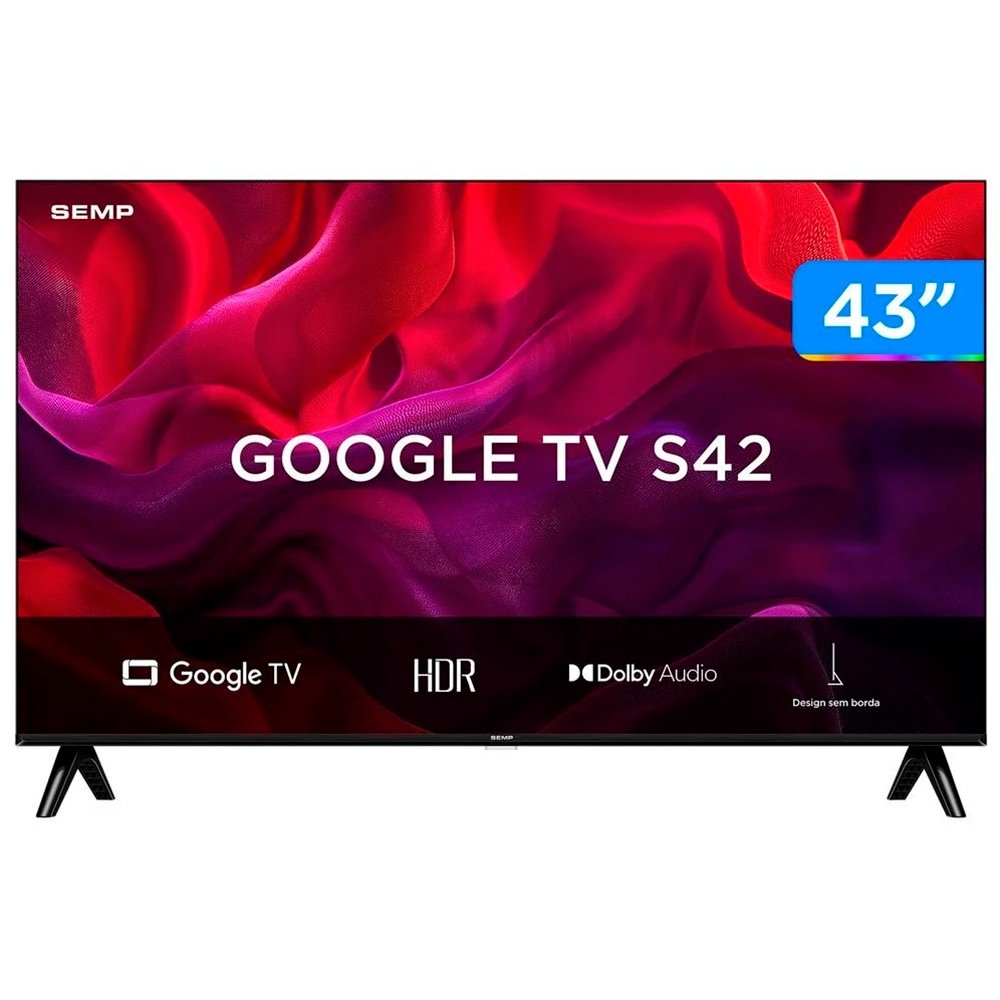 Smart TV 43 Full HD LED Semp S42 Google TV 2 HDMI