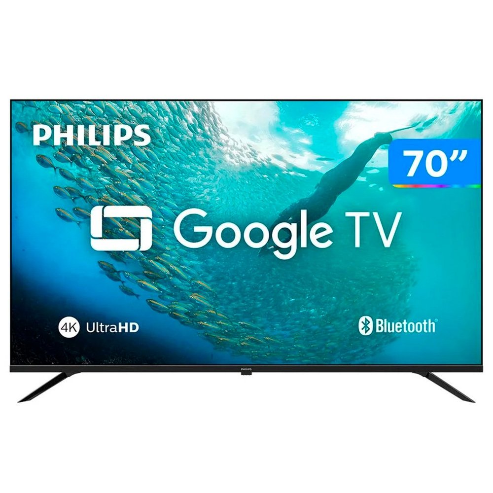 Smart TV 70"" Philips 4K UHD DLED 70PUG7019/78 Google TV Quad Core Google Assistente 3 HDMI