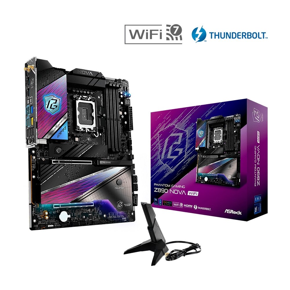 Imagem 10 de 10 do produto Placa-Mãe ASRock Z890 Nova WiFi, Intel LGA1851 Z890, ATX, DDR5 - 90-MXBPS0-A0UAYZ