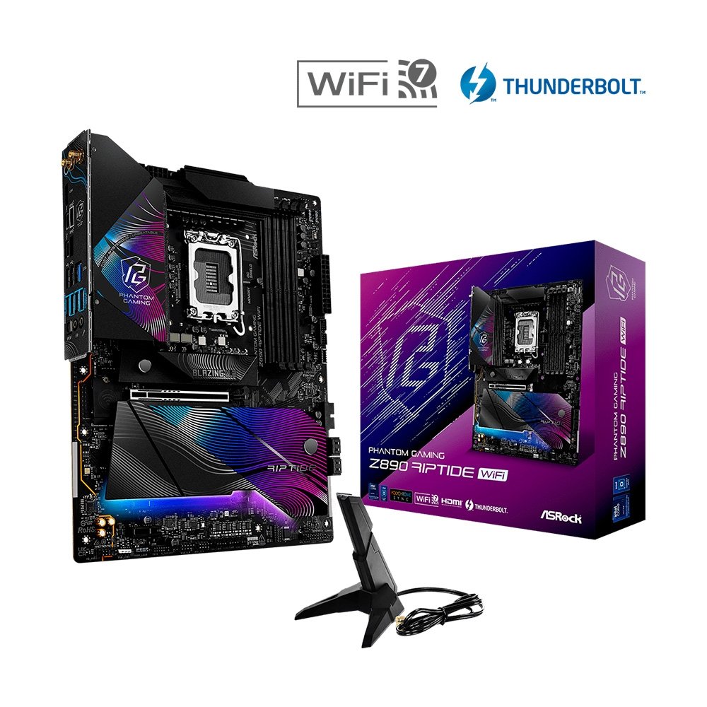 Imagem 6 de 6 do produto Placa-Mãe ASRock Z890 Riptide WiFi, Intel LGA1851 Z890, ATX, DDR5 - 90-MXBPB0-A0UAYZ