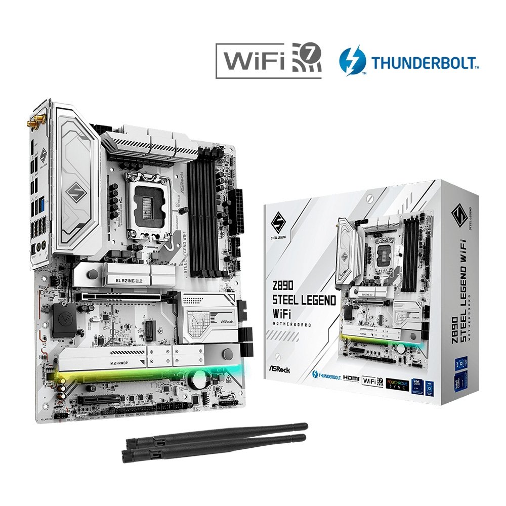 Placa-Mãe ASRock Z890 Steel Legend WiFi, Intel LGA1851 Z890, ATX, DDR5 - 90-MXBPF0-A00UAYZ 10