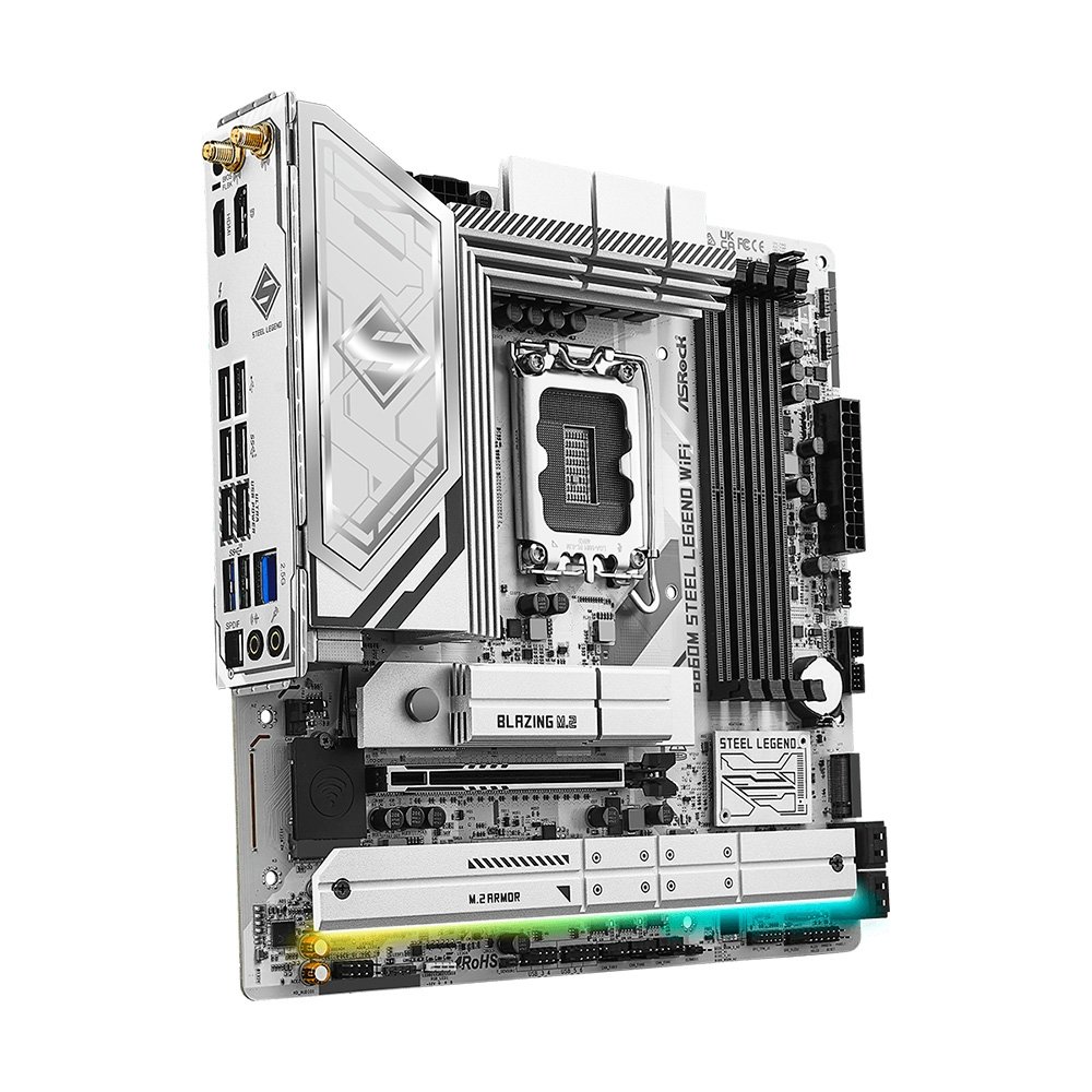 Placa-Mãe ASRock B860M Steel Legend WiFi, Intel LGA1851 B860, Micro ATX, DDR5 - 90-MXBQF 7