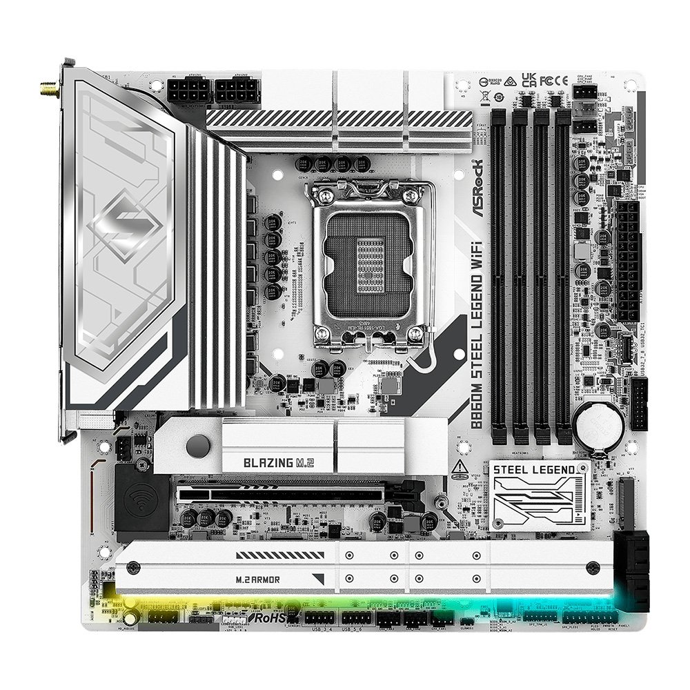 Placa-Mãe ASRock B860M Steel Legend WiFi, Intel LGA1851 B860, Micro ATX, DDR5 - 90-MXBQF 6