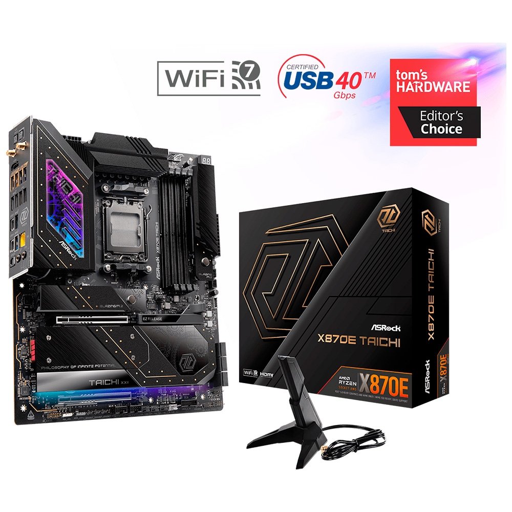 Placa-Mãe ASRock X870E Taichi WiFi, Ryzen AM5 X870E, ATX, DDR5 - 90-MXBP90-AOUAYZ - view 10