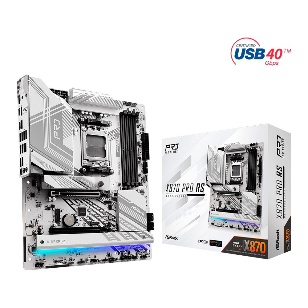 Imagem 6 de 6 do produto Placa-Mãe ASRock X870 Pro RS, Ryzen AM5 X870, ATX, DDR5 - 90-MXBPZ0-A0UAYZ