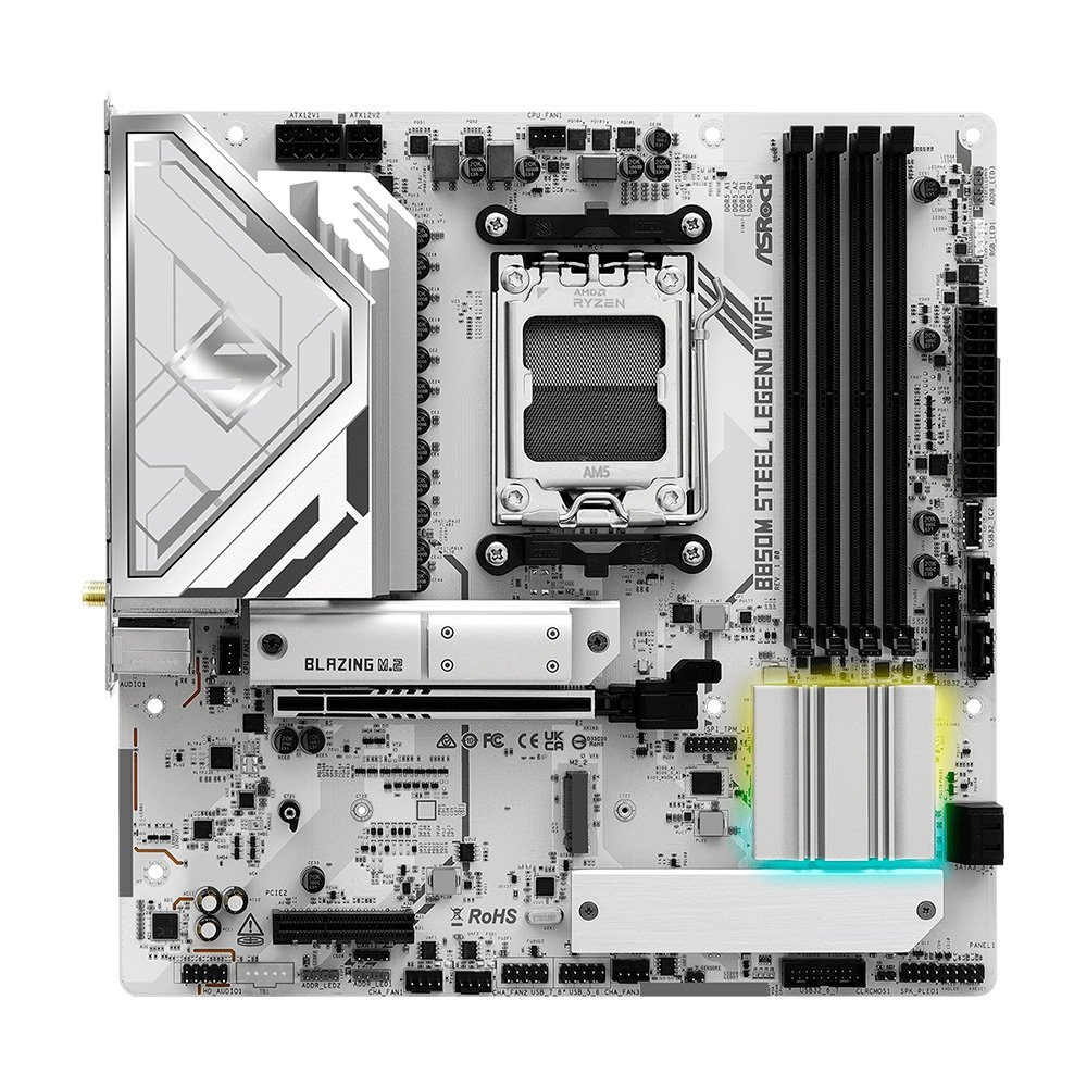 Placa-Mãe ASRock B850M Steel Legend WiFi, Ryzen AM5 B850, Micro ATX, DDR5 - 90-MXBS20-A0UAYZ - view 2