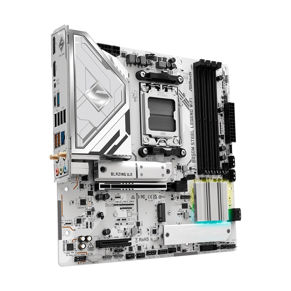 Placa-Mãe ASRock B850M Steel Legend WiFi, Ryzen AM5 B850, Micro ATX, DDR5 - 90-MXBS20-A0UAYZ - view 4